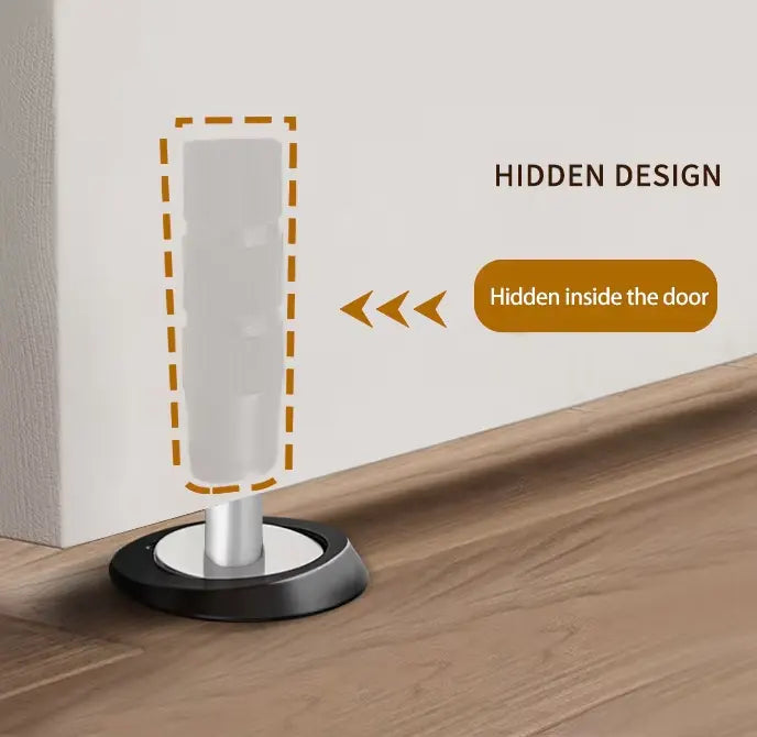 Invi Concealed Magnetic Door Stop - Black Base
