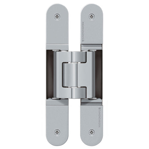 Tectus concealed door hinge by Simonswerk. Model Tectus TE 540 3D in satin chrome look F1 SW 124.