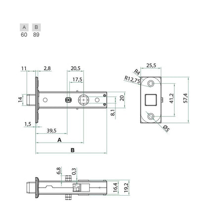 Bonaiti B-Latch 12 Magnetic Interior Door Lock
