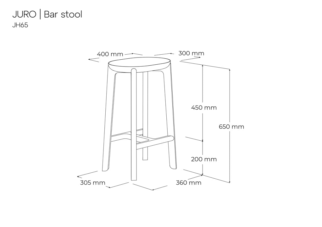 BeOak Juro Bar Stool (Set of 4)