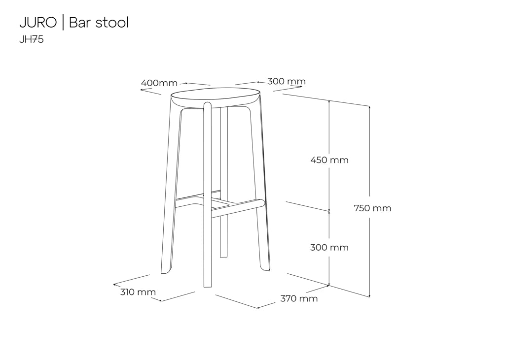 BeOak Juro Bar Stool (Set of 4)