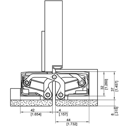 Simonswerk Tectus TE 540 3D A8 3-way adjustable concealed door hinge technical diagram and dimensions