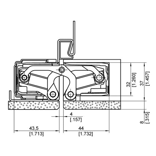 Simonswerk Tectus TE 540 3D A8 3-way adjustable concealed door hinge technical diagram and dimensions