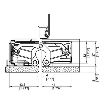 Simonswerk Tectus TE 540 3D A8 3-way adjustable concealed door hinge technical diagram and dimensions