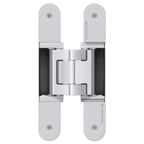 Simonswerk TECTUS TE 540 3D A8 concealed door hinge for thicker doors with added cladding or wood panels.