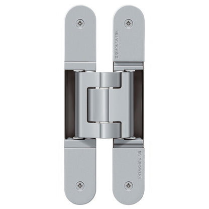 Tectus concealed door hinge by Simonswerk. Model Tectus TE 540 3D in satin chrome look F1 SW 124.