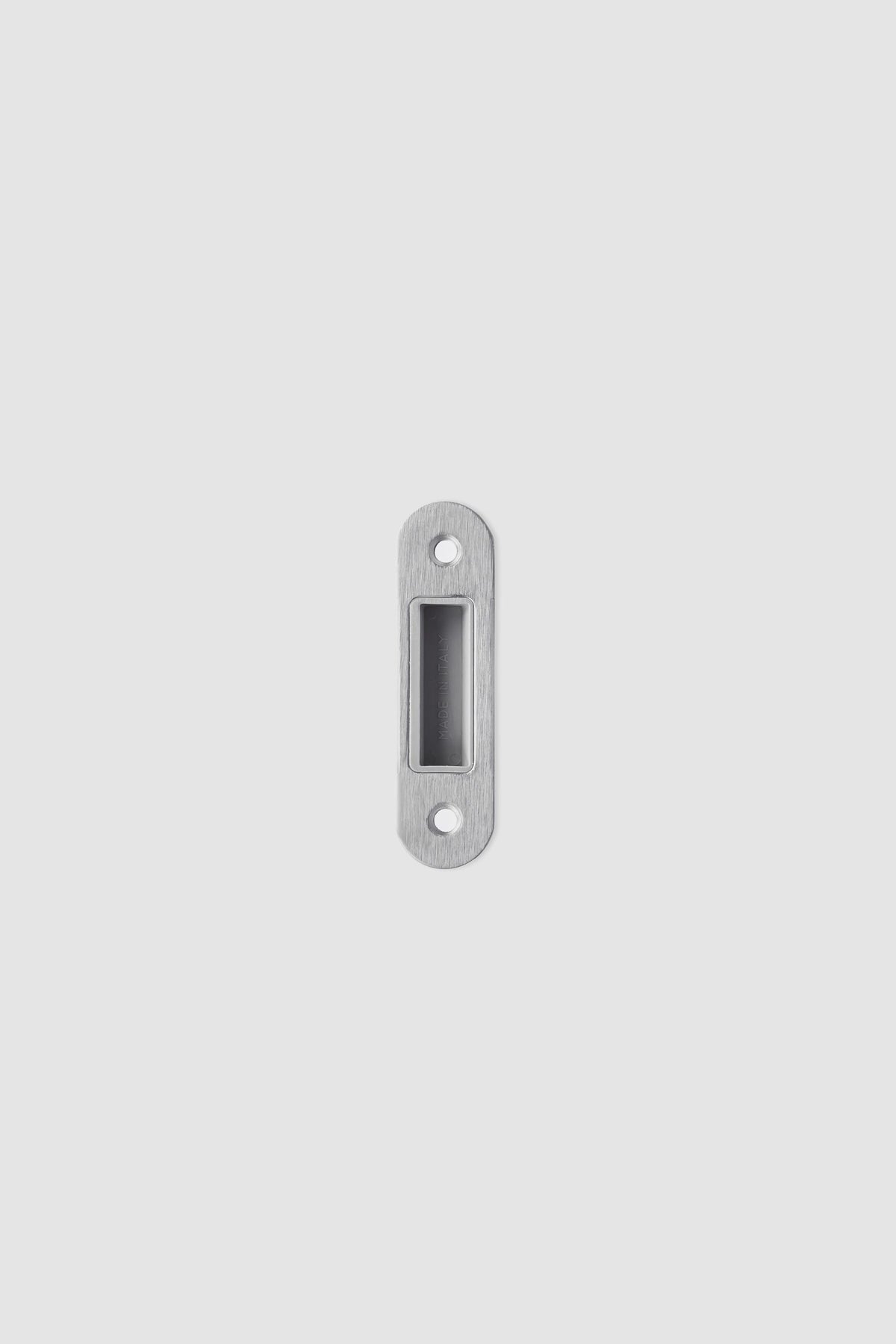 Verum Striker Plate for magnetic mortise lock, with adjustable socket <-> 2 mm. Satin chrome finish.