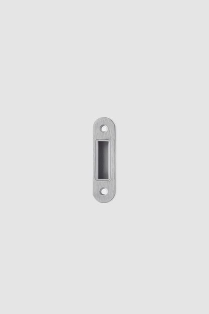 Verum Striker Plate for magnetic mortise lock, with adjustable socket <-> 2 mm. Satin chrome finish.