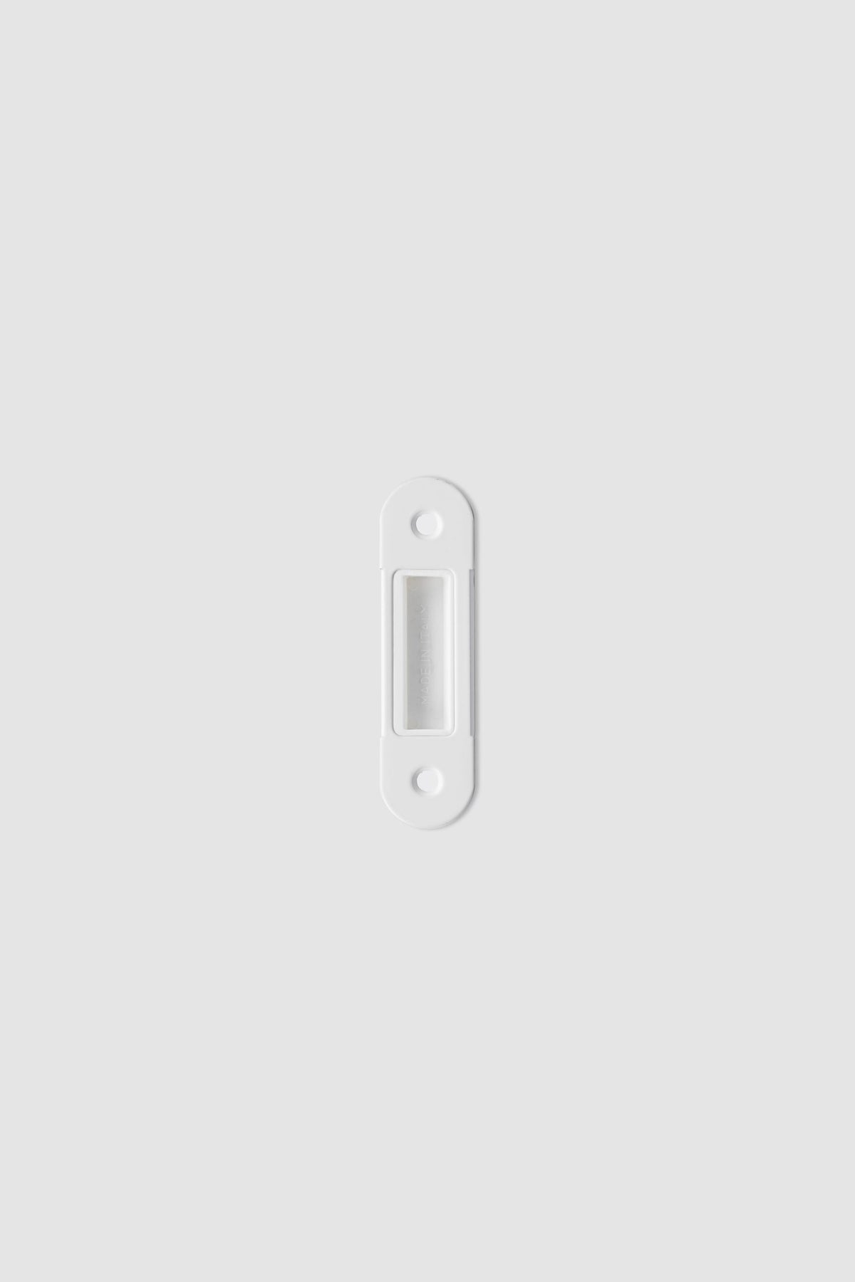 Verum Striker Plate for magnetic mortise lock, with adjustable socket <-> 2 mm. White finish.