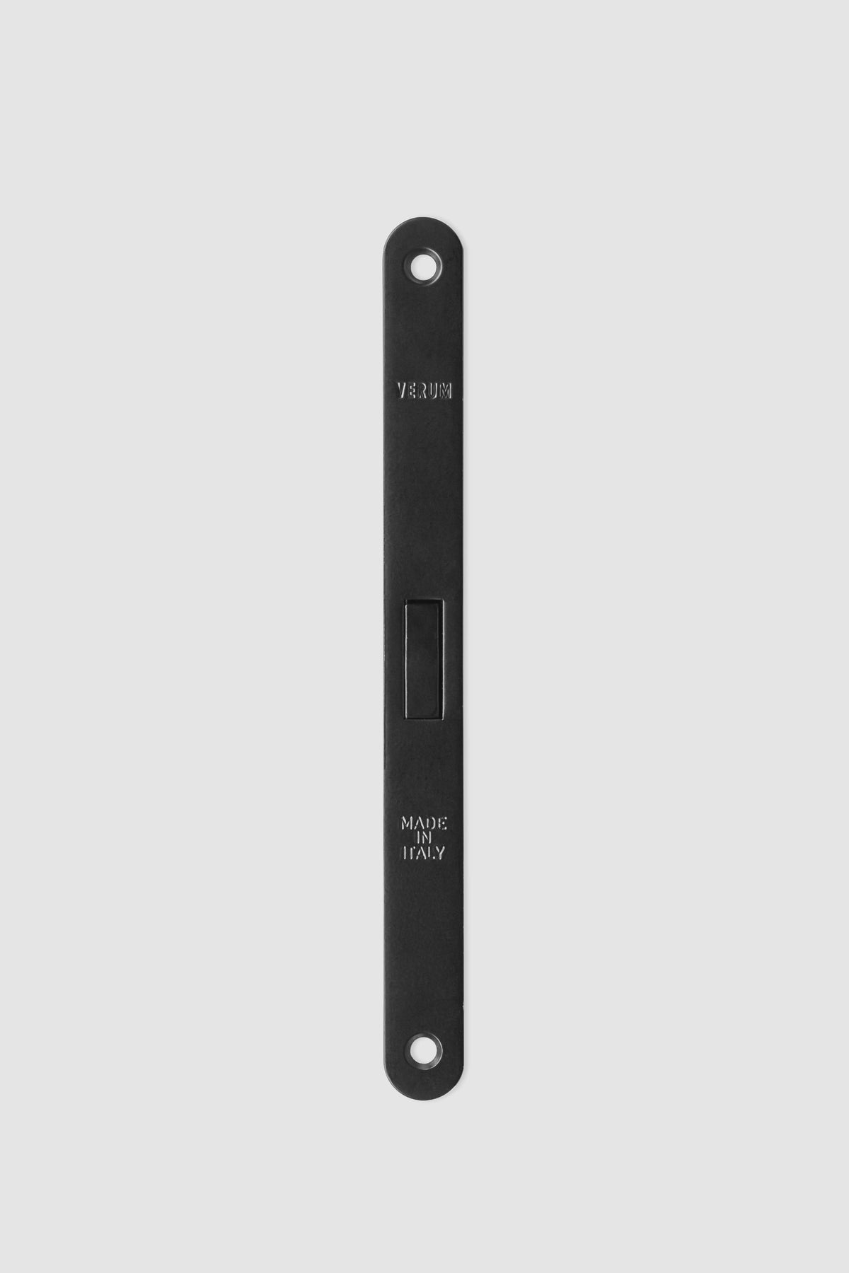 Verum Italy magnetic mortise lock (faceplate 196x18 mm, 8 mm + 6 mm spindles) in black finish.