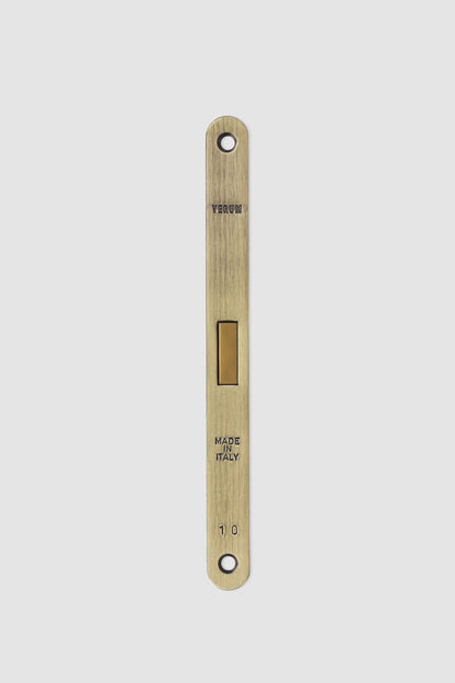 Verum Italy magnetic mortise lock (faceplate 196x18 mm, 8 mm + 6 mm spindles) in yester bronze (brushed) finish.